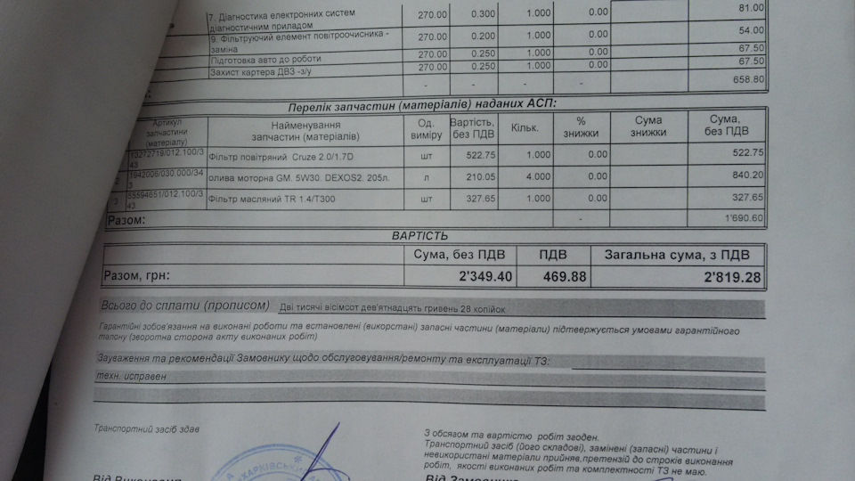 Прошел ТО-1 1