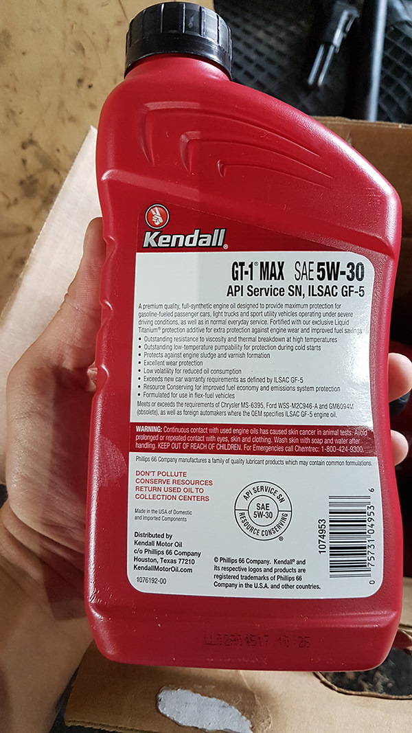 залив Kendall loquid titanium, поміняв фільтр 2