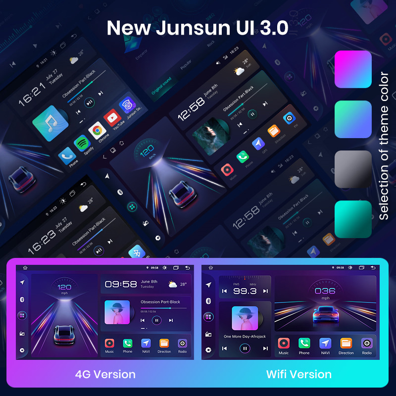 Нова Android Магнітола - Junsun V1 PRO 4G LTE/Wi-Fi/4X64GB 8CORE - IPS / CarPlay 4