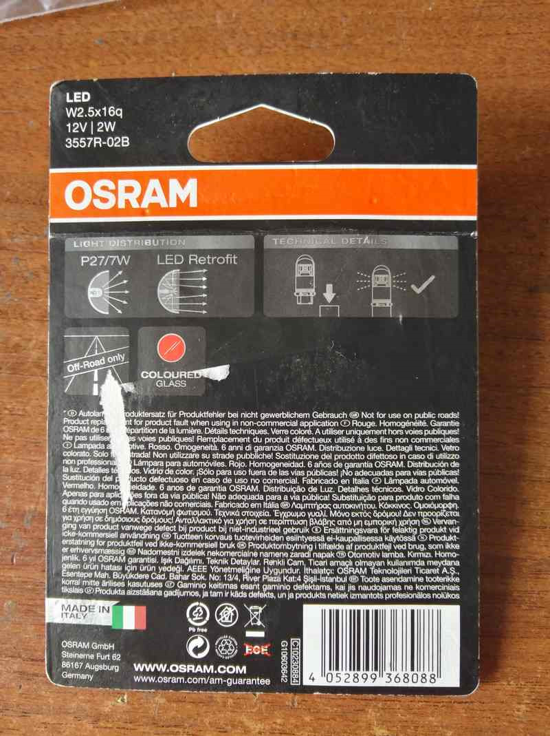 Osram 3557R-02B в задні ліхтарі 1