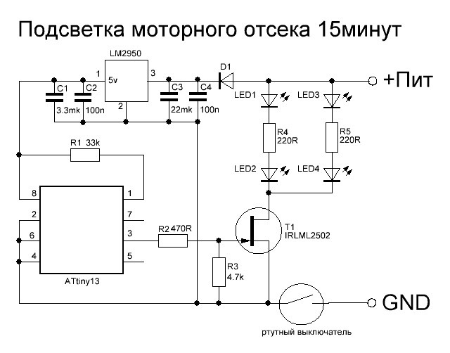 Підсвітка моторного відсіку (автоматична) 2