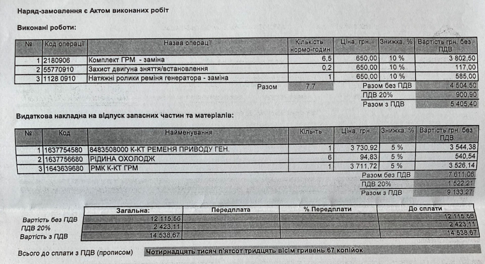 Заміна ГРМ 1