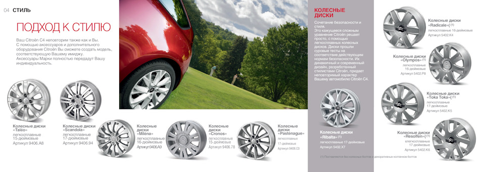 Каталог оригінальних аксесуарів Citroen C4 3