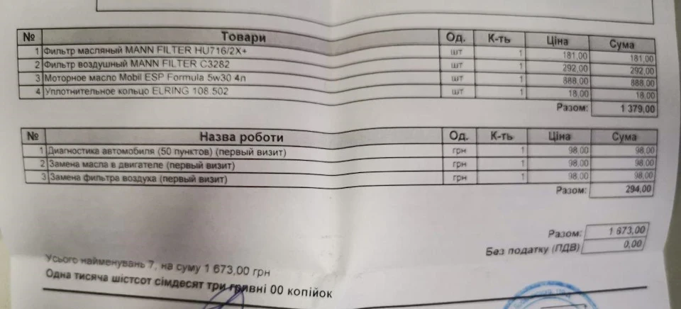 ТО після покупки