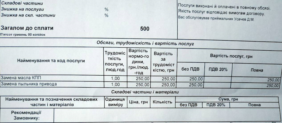 Усунення підтікання мастила з-під сальника ШРУСа 5