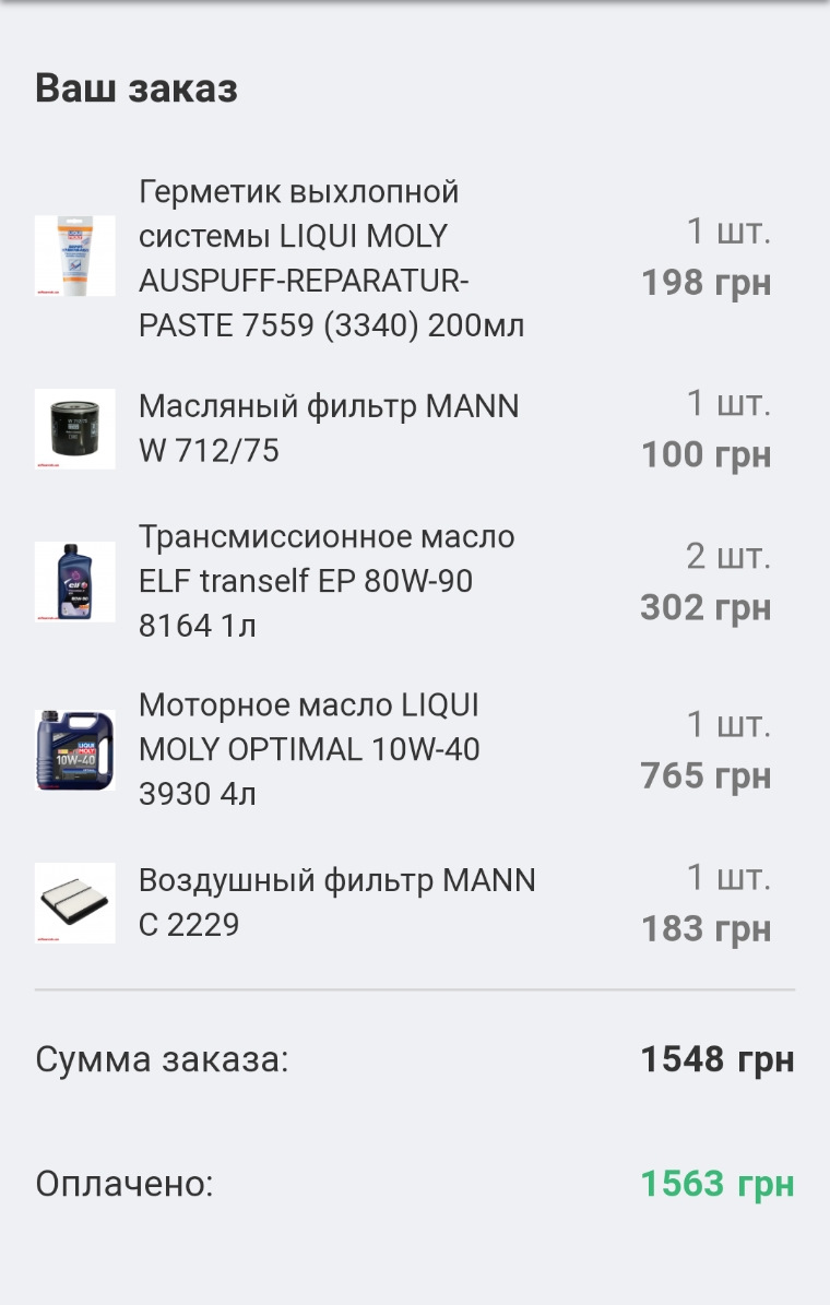 Витрати та запчастини для ремонту ДВС. Частина 1. 1