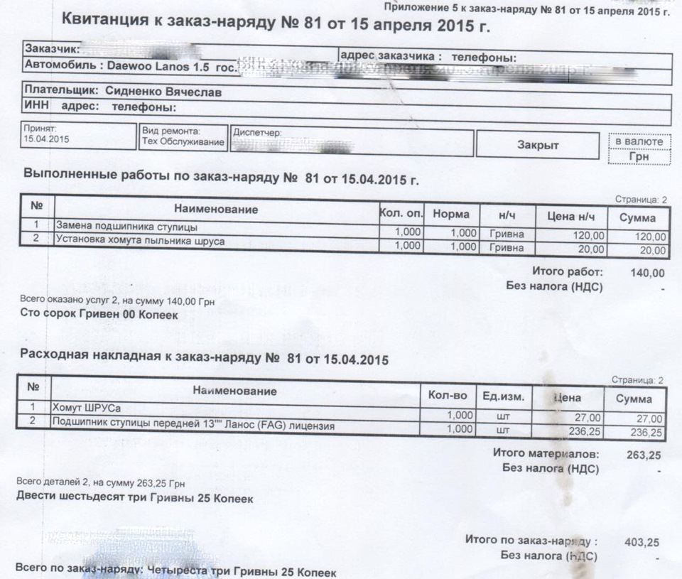 Ступовий підшипник і розвал 1