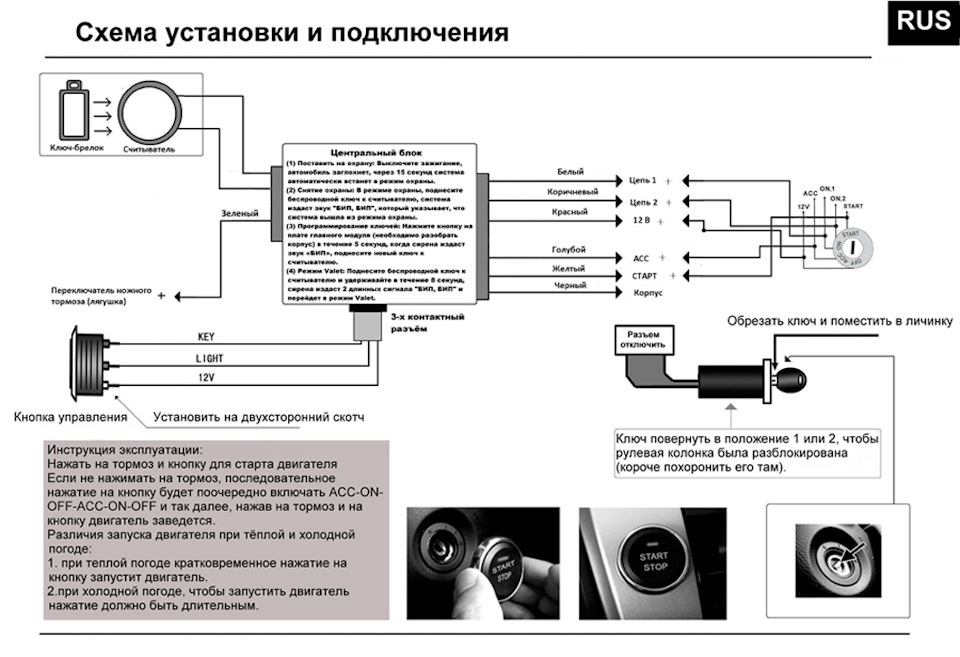 Кнопка запуску/зупинки двигуна Lanos 1