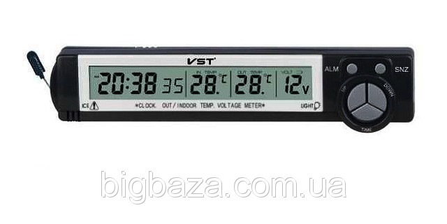 Годинник VST-7043v з 2-ма датчиками температури і вольтметром 1
