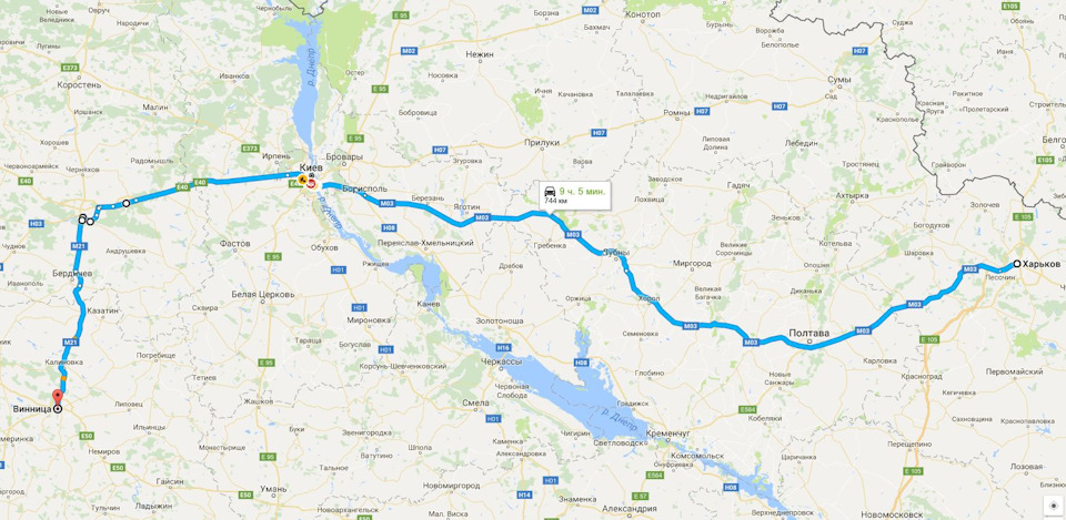 Харків – Полтава – Київ – Житомир – Вінниця та назад 1