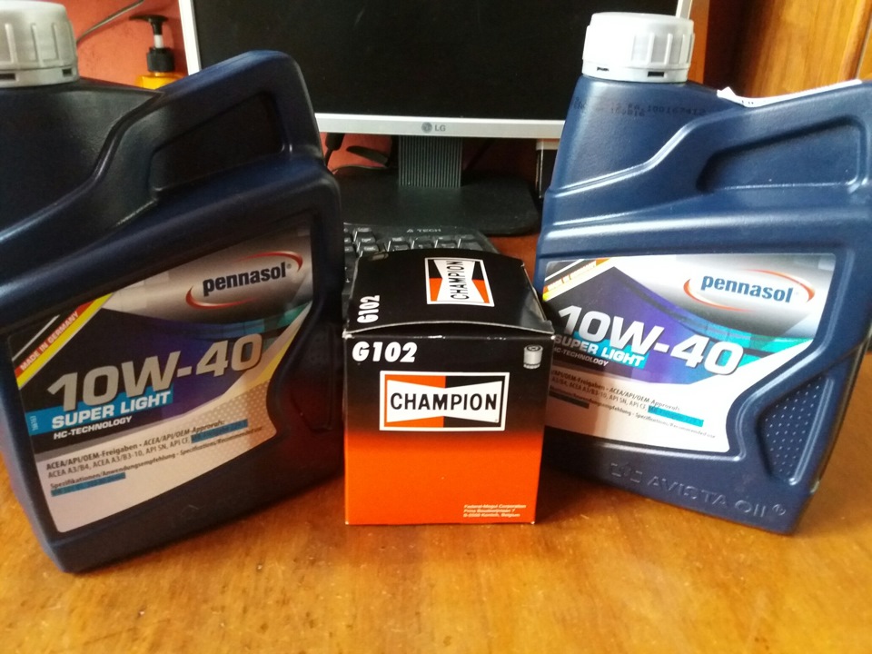 Олія Pennasol 10w40, фільтр Champion G102, буде заміна 1