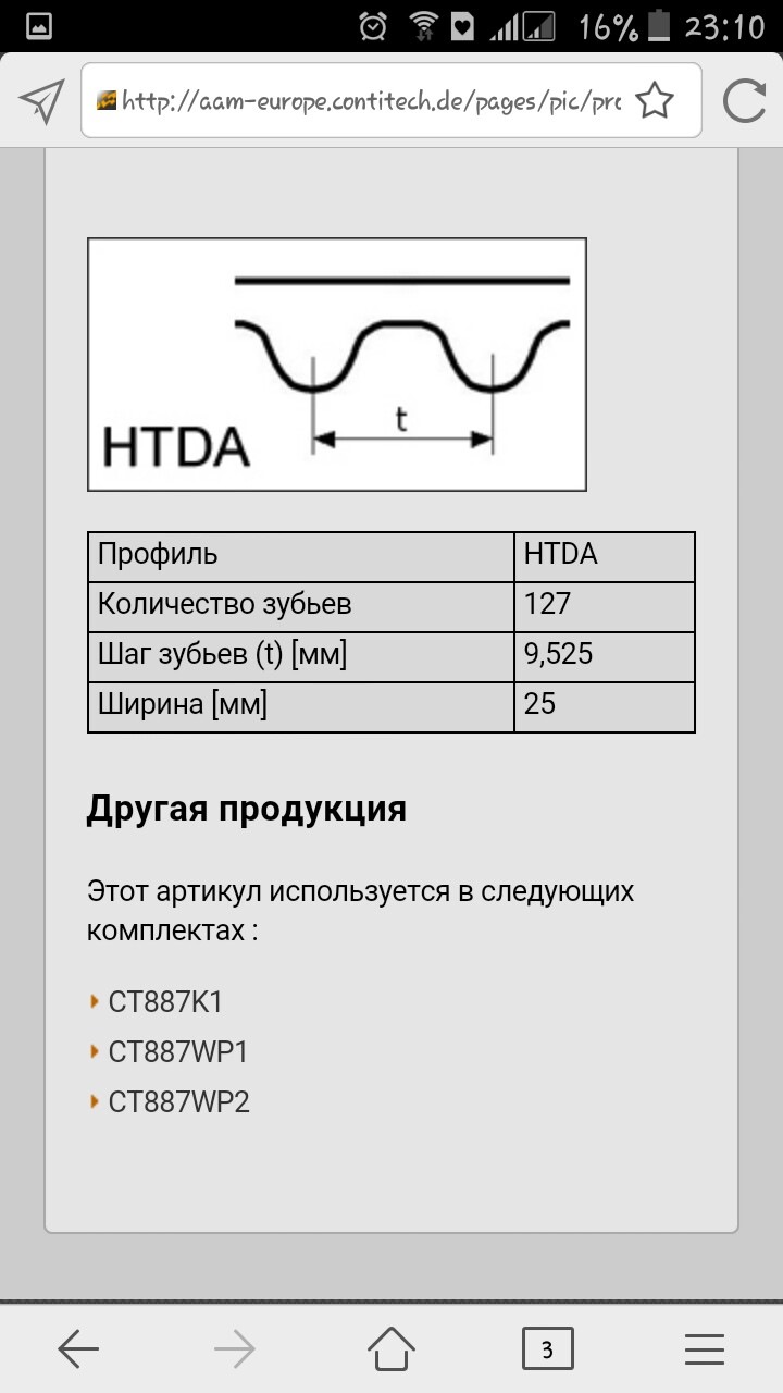 Ремінь ГРМ Contitech Нубіра 1.6 4