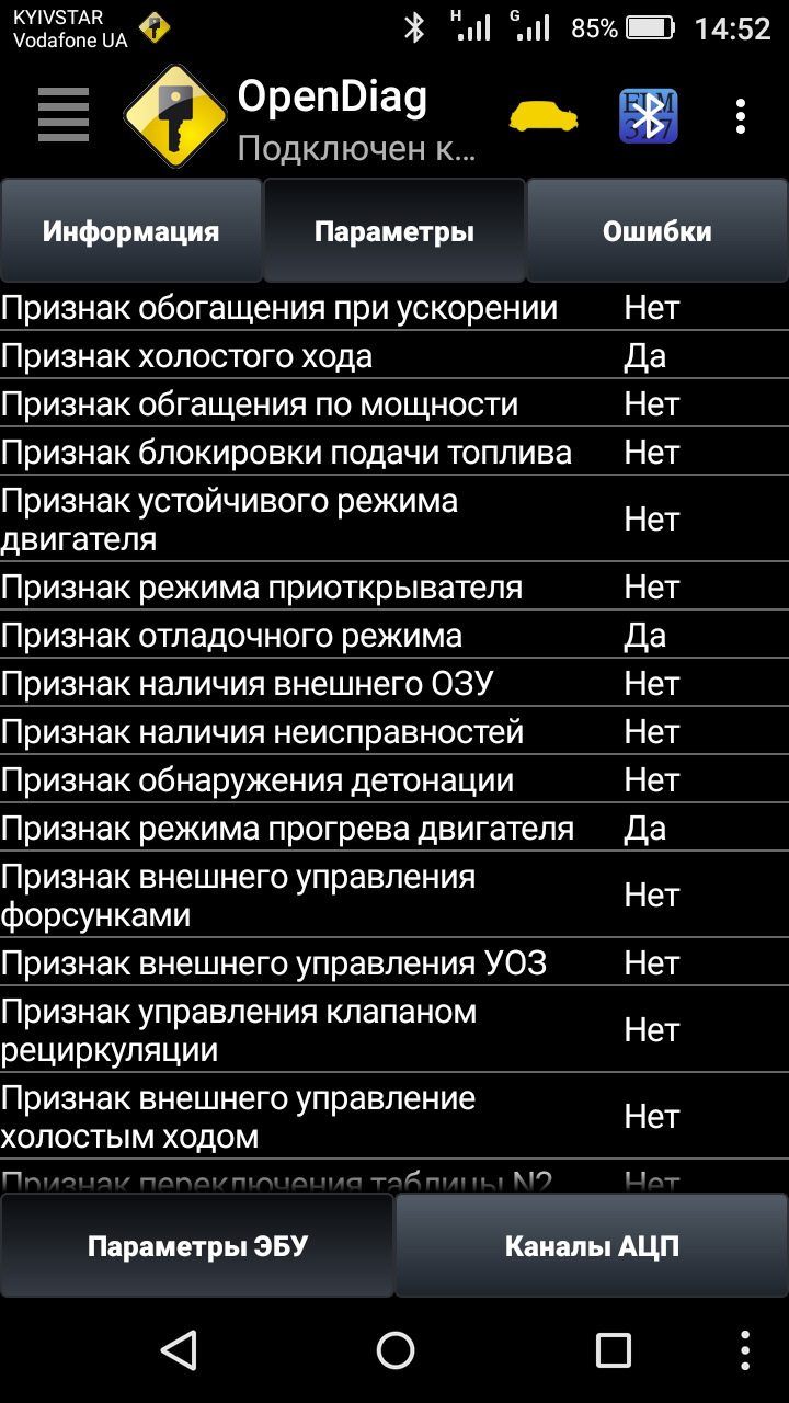 Питання. Результати діагностики ELM327+OpenDiag. 1