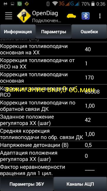 Продовження теми плаваючих неодружених обертів, скріншоти показань сканера ELM327 5