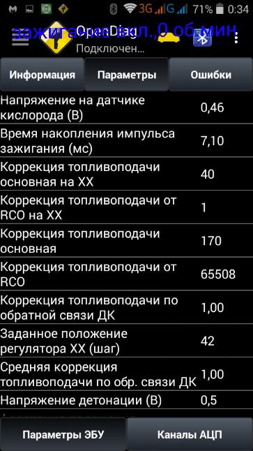 Продовження теми плаваючих неодружених обертів, скріншоти показань сканера ELM327 4