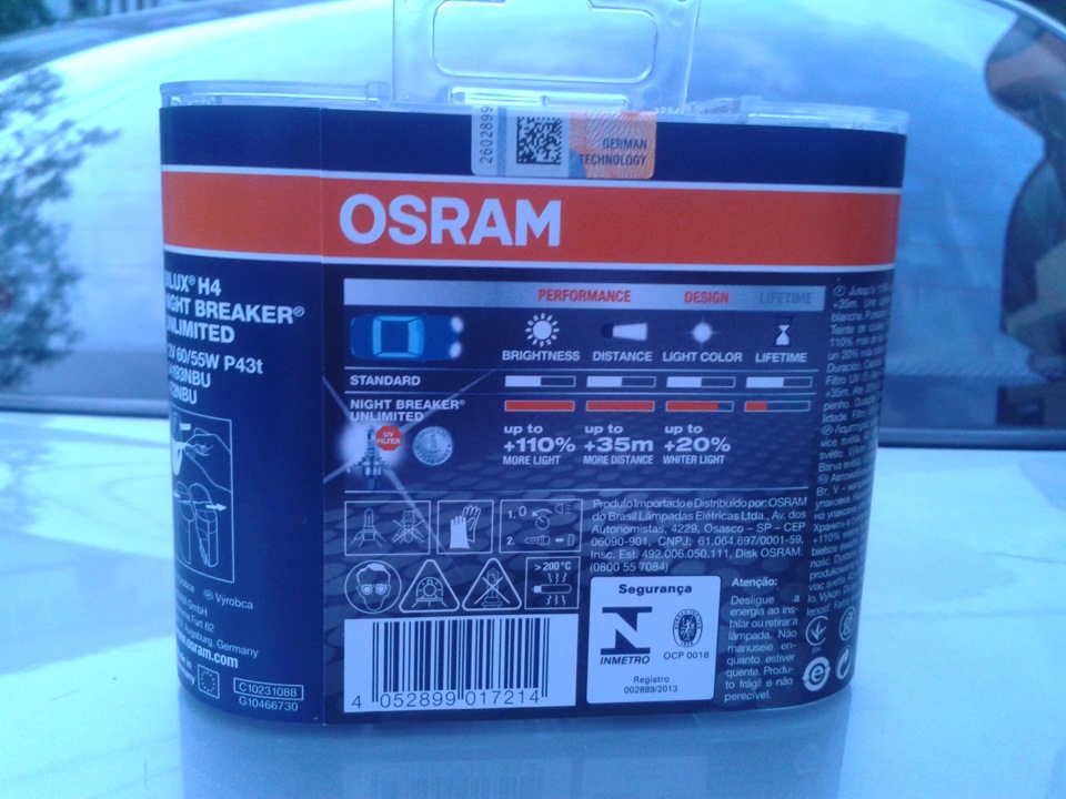 Заміна ламп H4 на Osram Night Breaker Unlimited 2
