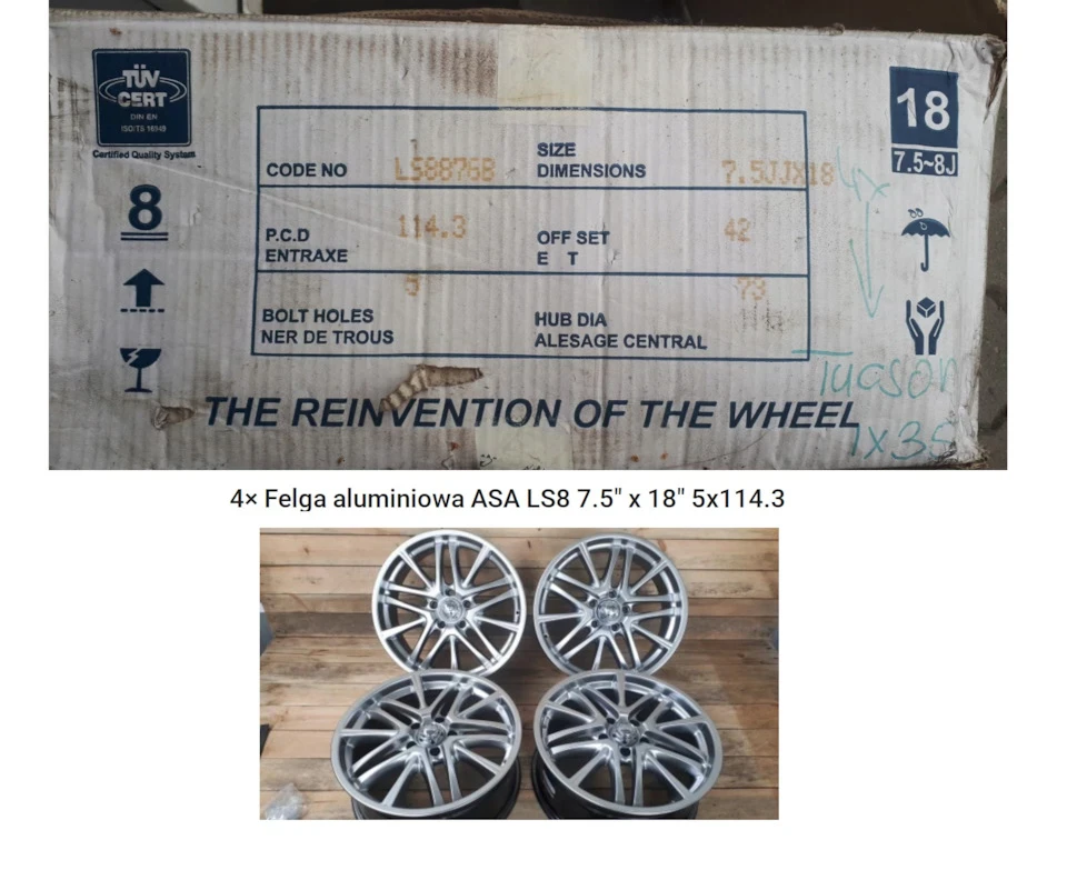 Мої диски ASA LS8 7.5 x R18 5x114.3
