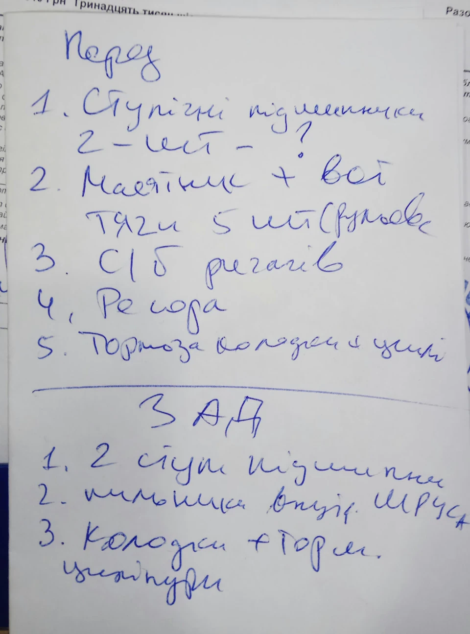 Запчастини ходової