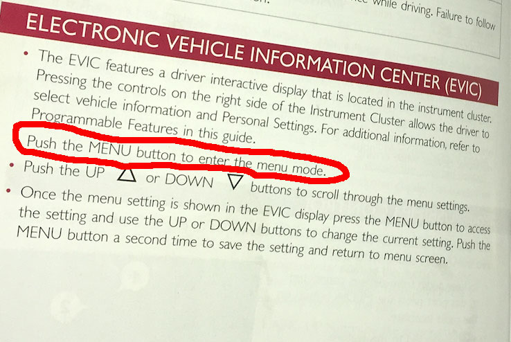 Нюанс з меню Fiat500E 2