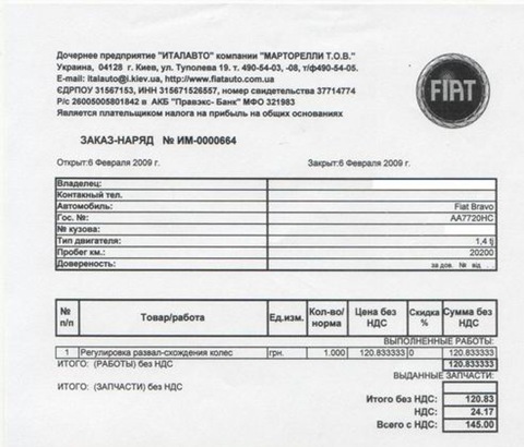 Вартість сервісу за 25 тис. км. 2