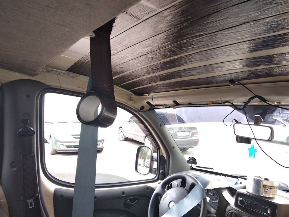 Знешумлення передньої частини даху FIAT Doblo Part 2 (закінчення обклеювання) 1