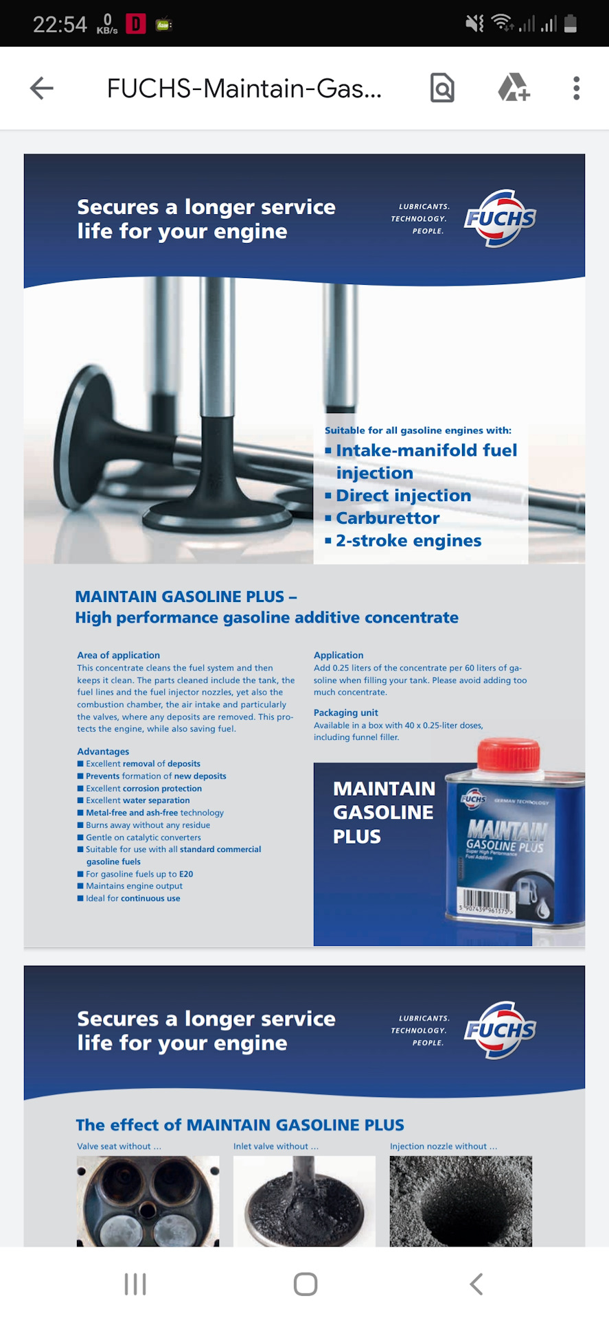 Fuchs Maintain Gasoline plus 3