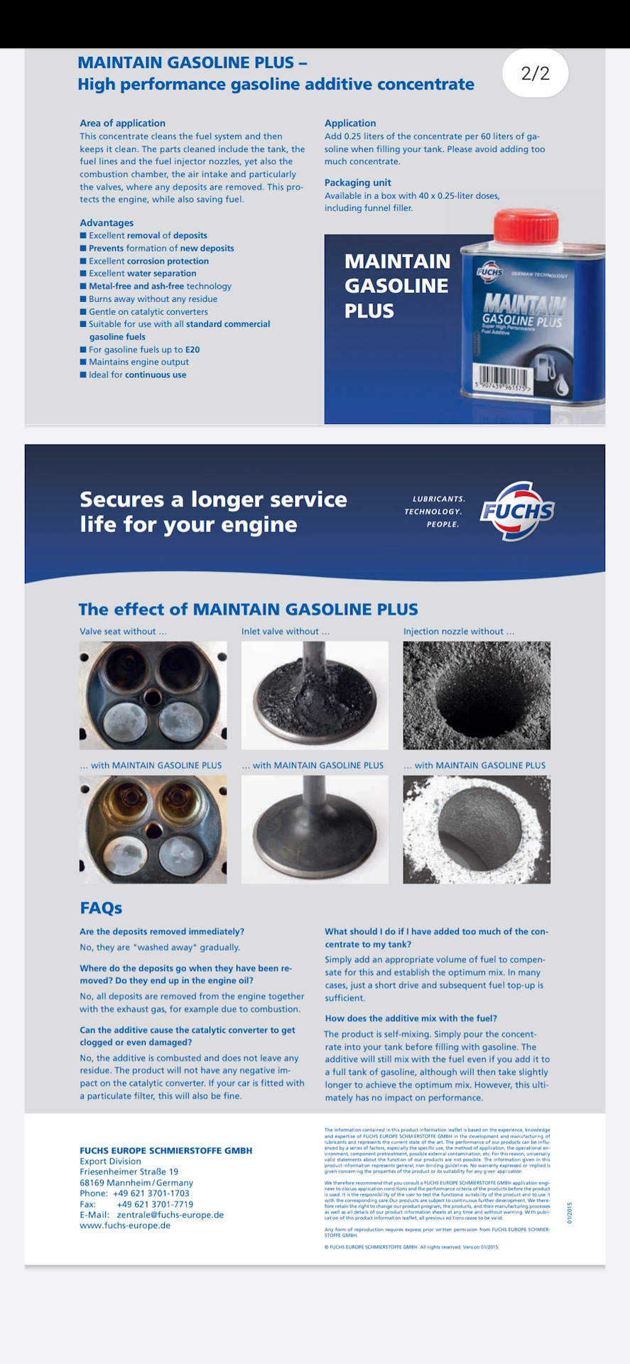 Fuchs Maintain Gasoline plus 4