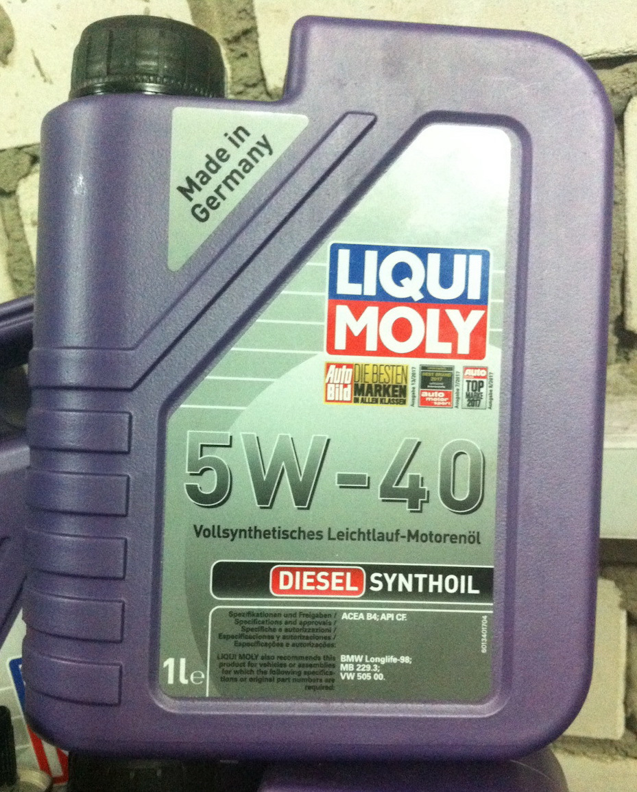 Планове обслуговування двигуна Sofim 2.5TDI: заміна мастила, LiquiMoly 5W-40 Diesel Synthoil 2