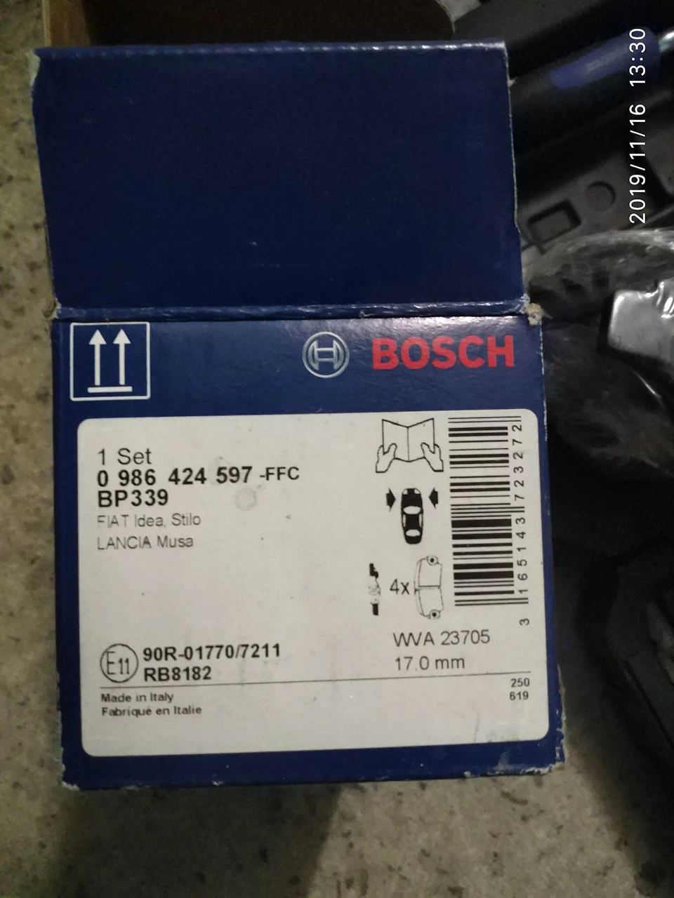 Заміна передніх колодок Bosch 0986424597