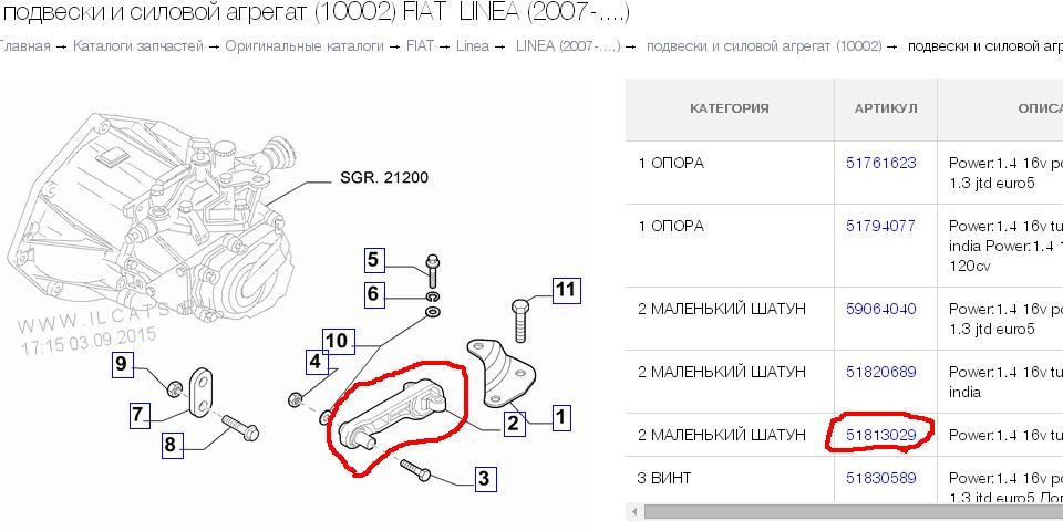 Такі так, опора силового агрегату 1