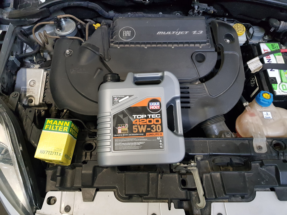 Заміна мастила МКПП Liqui moly Мотора +фільтр, перевзуття Punto Evo 1.3 5