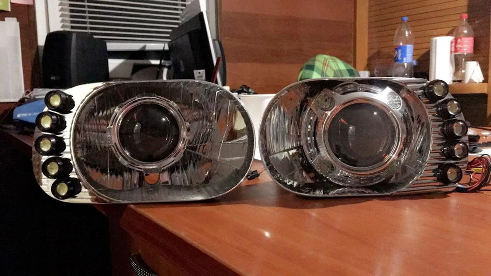 Тюнінг фар Скудо, №2 лінза 3.0‘/2.5‘, маска Panamera, 4X лінзи!