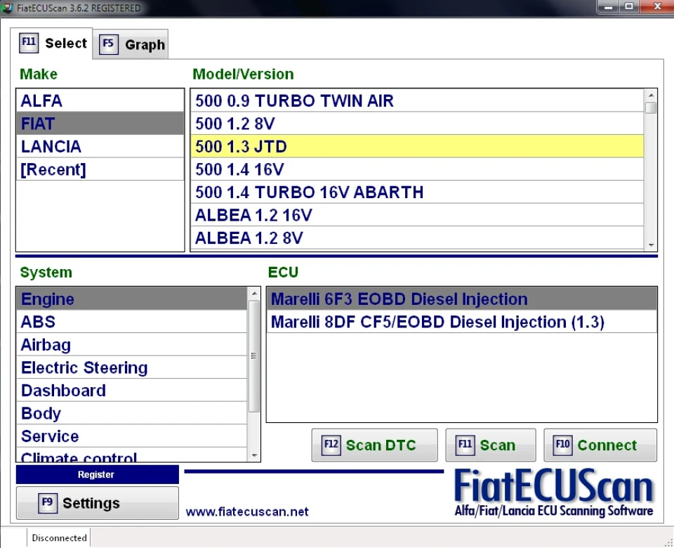Fiat ecu scan
