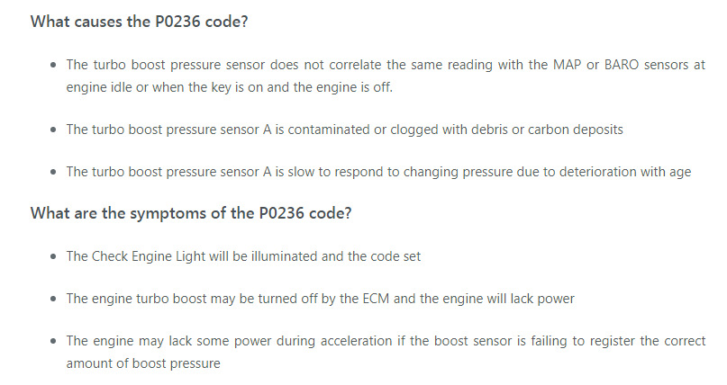 What the P0236 code means? 4