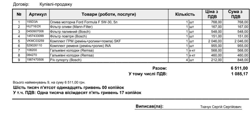 ТО 250 000+ГРМ+Колодки 1