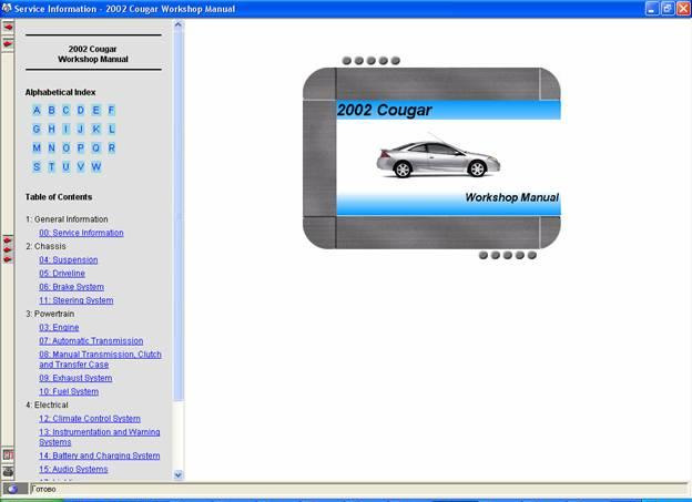 Посібник з ремонту автомобіля Ford Cougar 1