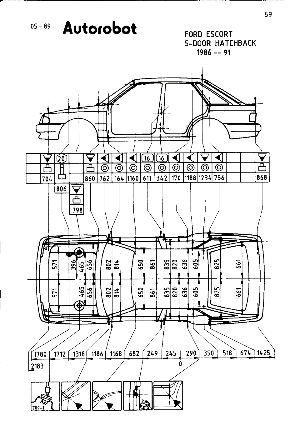 Кузовні розміри ford escort 1