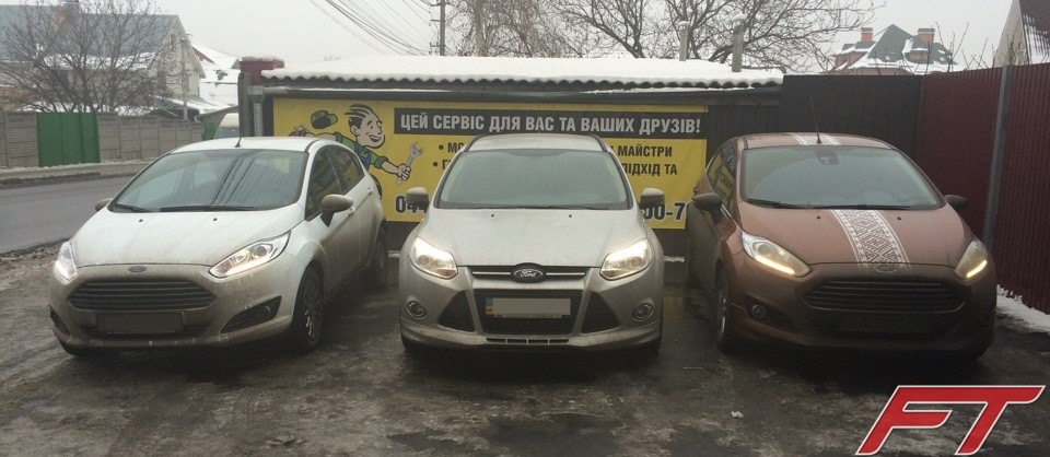 Передні лінзовані фари Ford Fiesta Mk7 Lift 4
