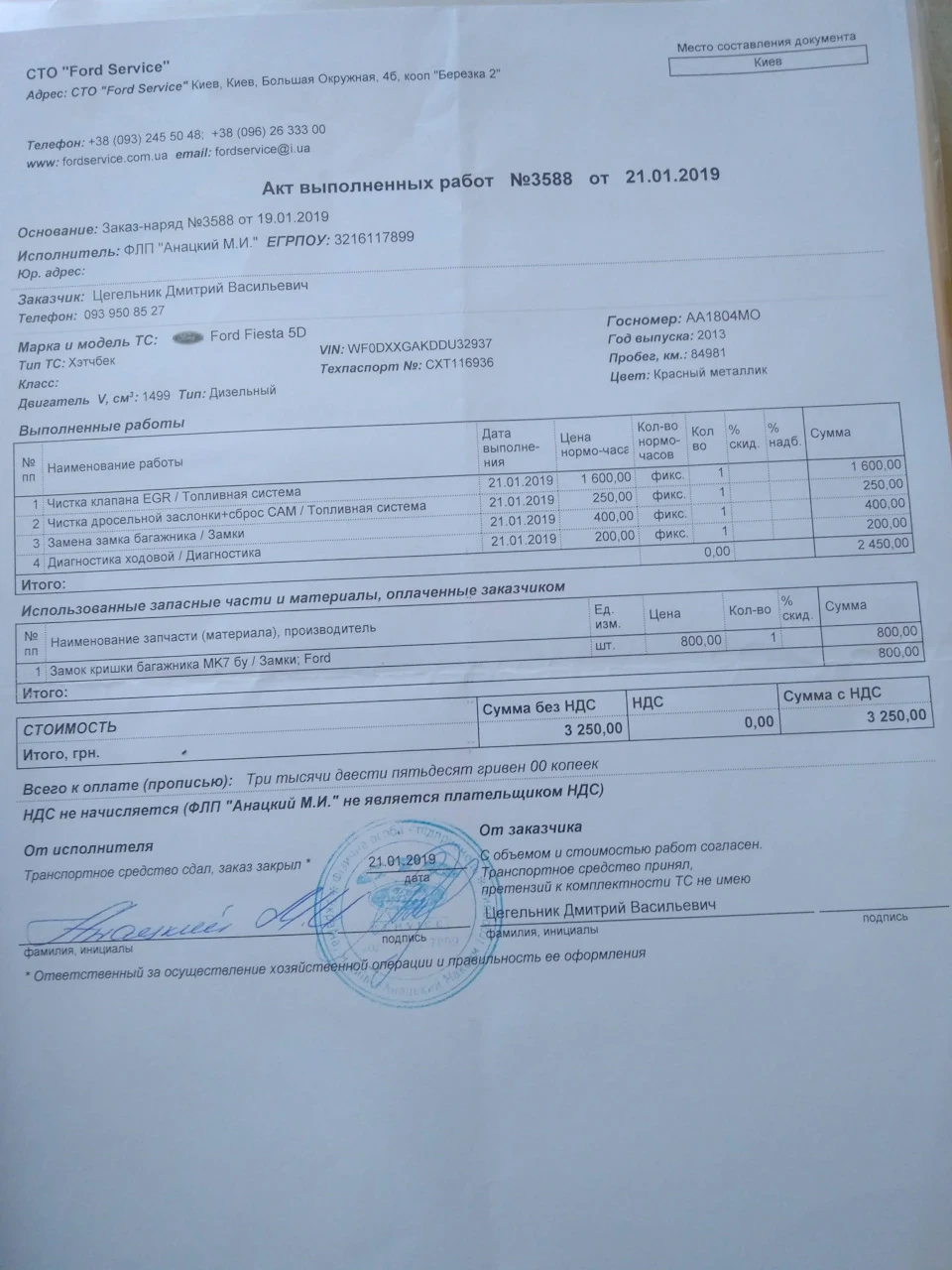 Чистка ЄГР і ремонт замку багажнику + огляд ходової