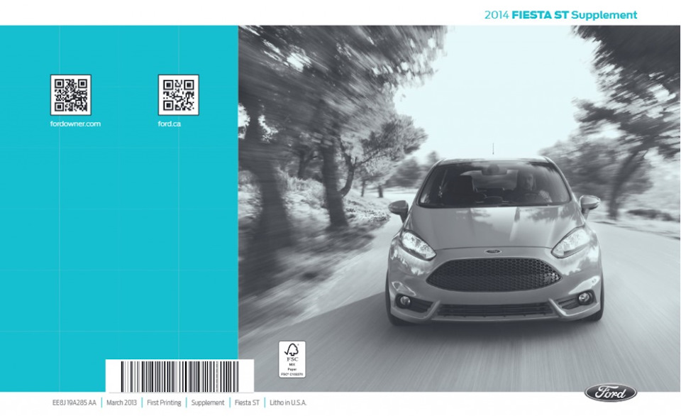 Інструкція користувача та докладна специфікація Fiesta ST 1