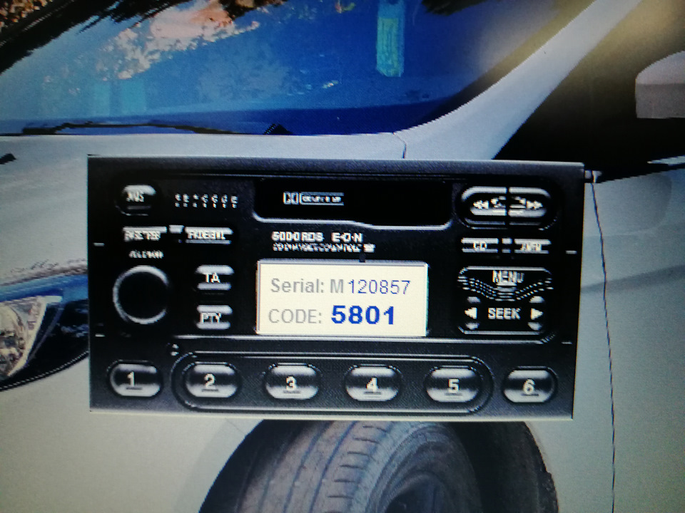 KEY CODE штатної магнітоли 6000 CD RADIO 4