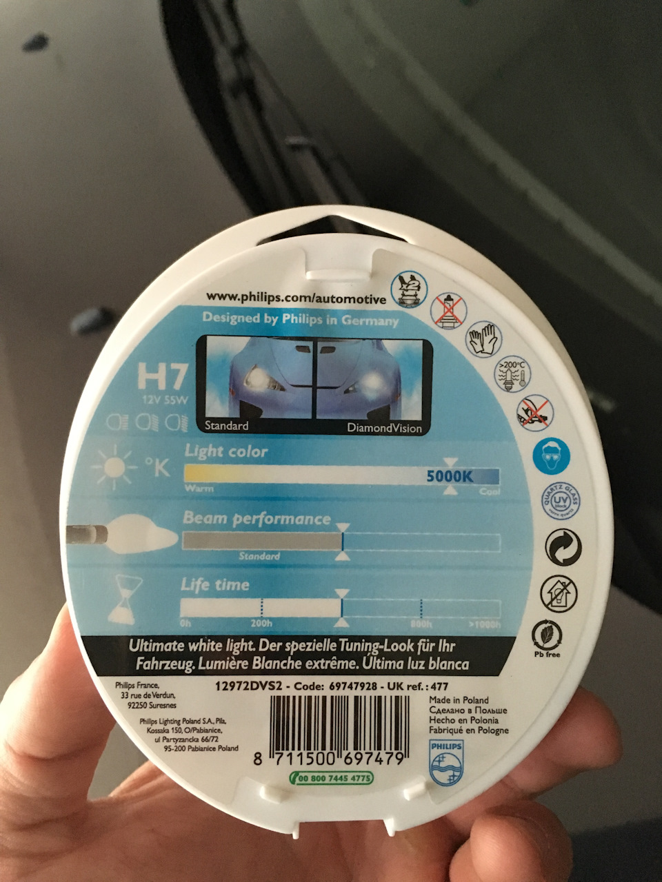 Заміна ламп ближнього світла на Philips Diamond Vision 5000K 2