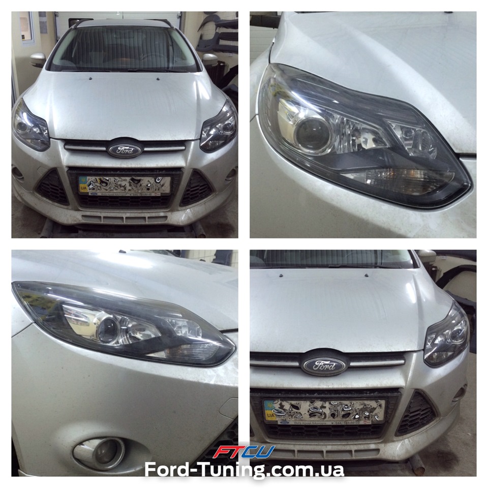 Штатні біксенонові фари на Ford Focus Mk3. Оригінал та неоригінал. Порівняння. 2