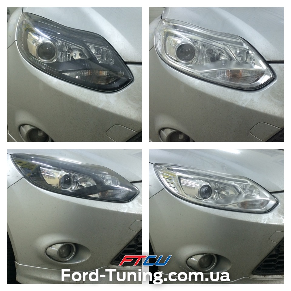 Штатні біксенонові фари на Ford Focus Mk3. Оригінал та неоригінал. Порівняння. 3