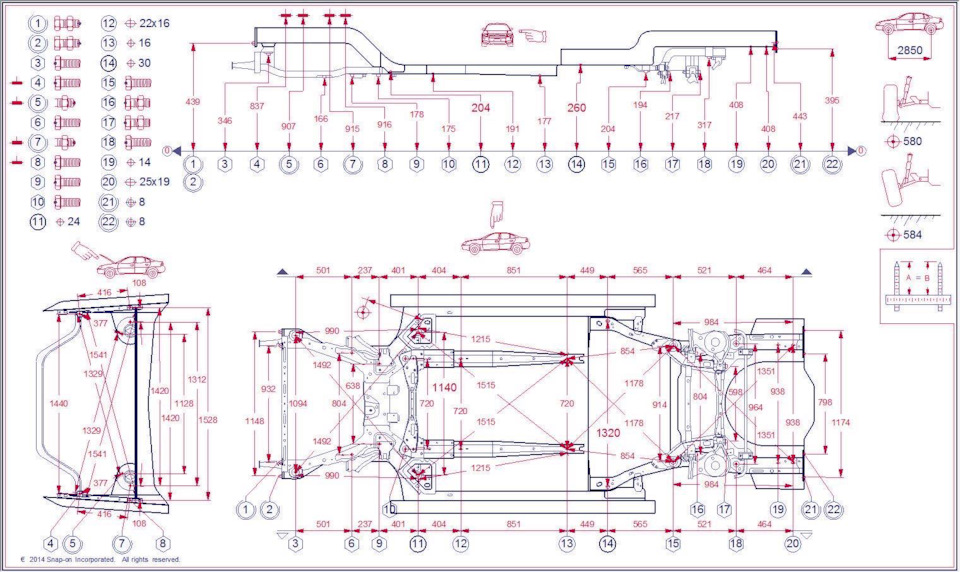 Кузовні розміри Ford Fusion USA. (mondeo 5) 2