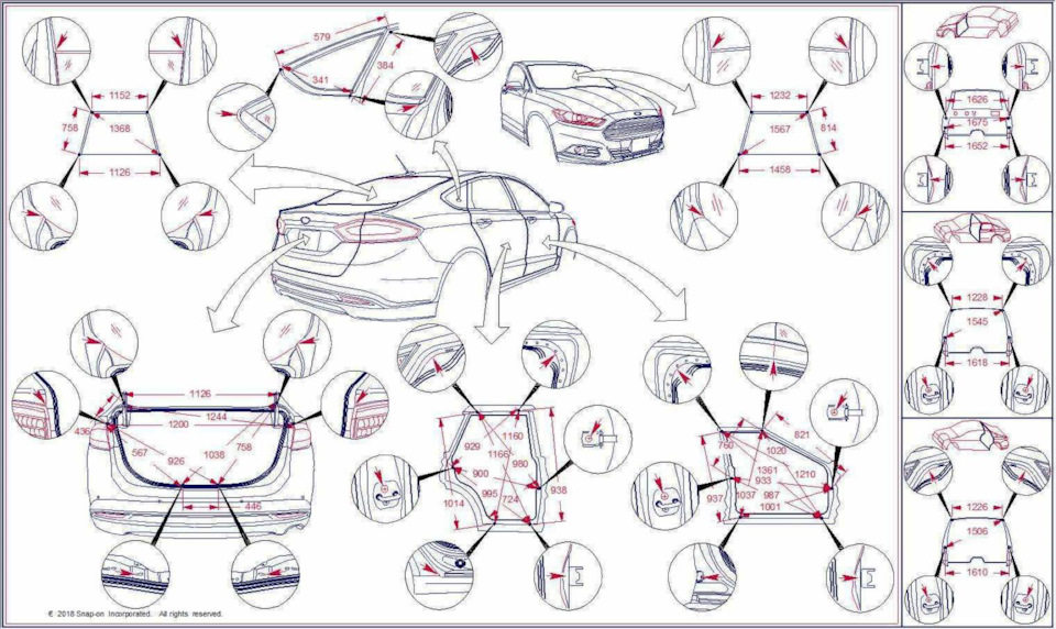 Кузовні розміри Ford Fusion USA. (mondeo 5) 1