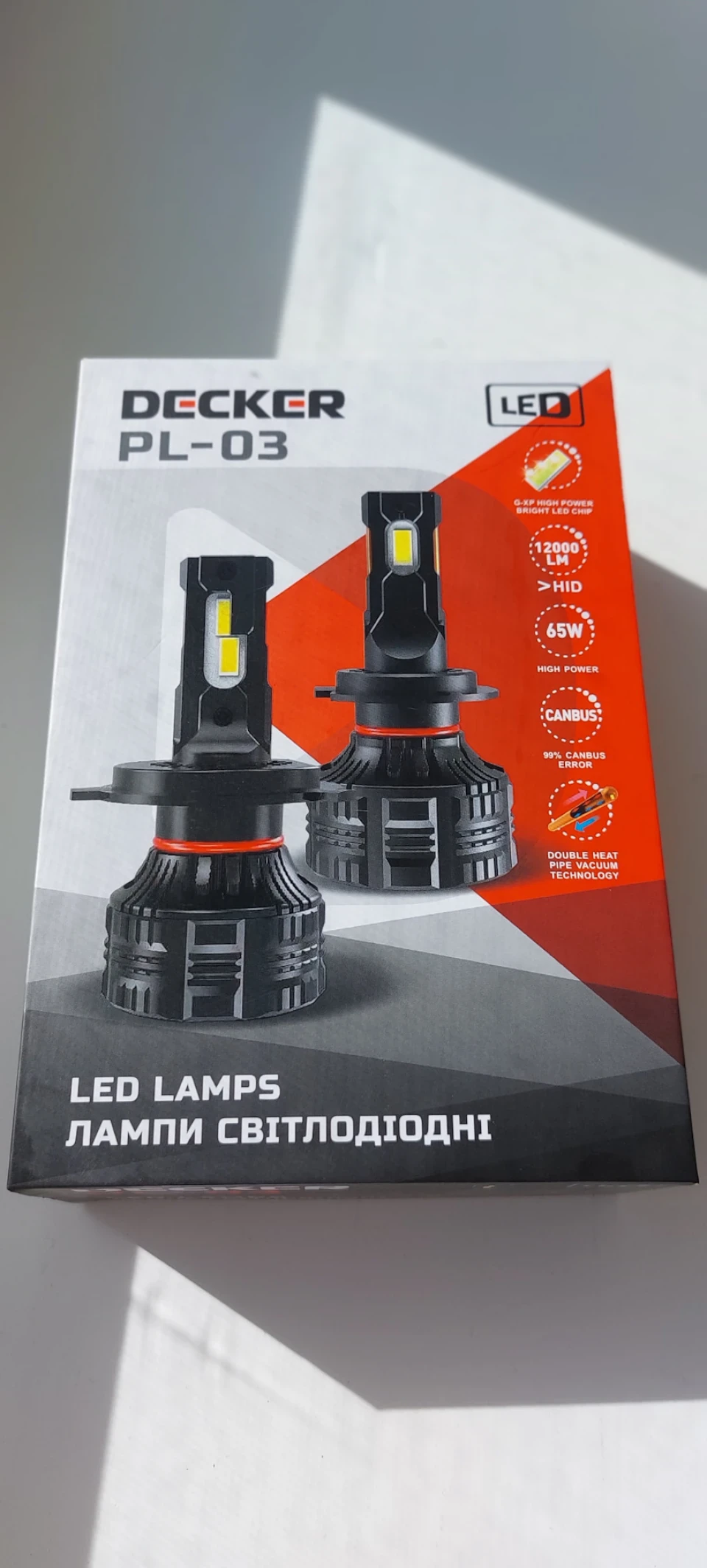 74.Ford Fusion USA, SE 1,5T EcoBoost: Ближнє світло Decker PL-03 LED Lamps 12000 LM 65 W CanBus