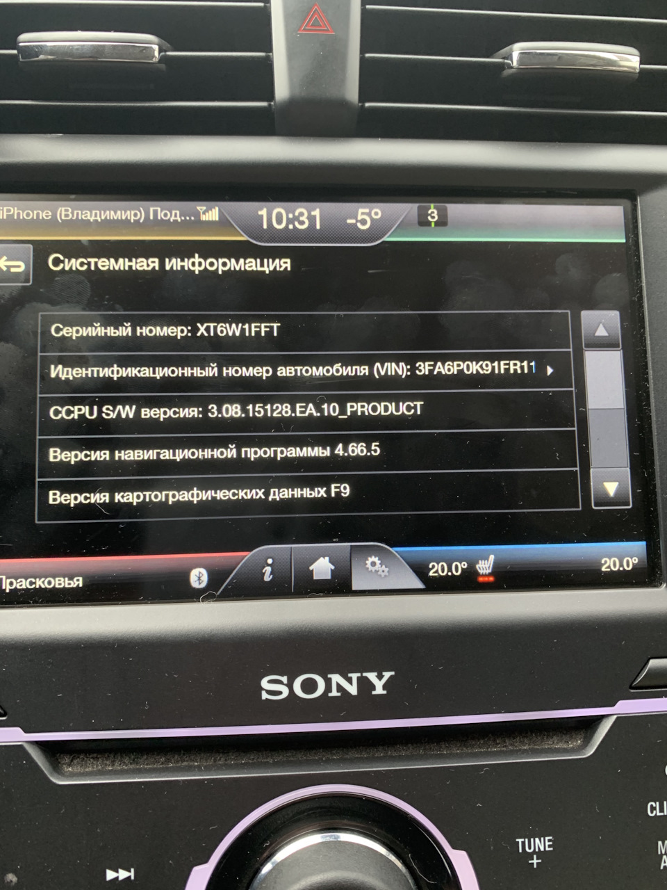 Карти F9 (2020) на Sync 2 1