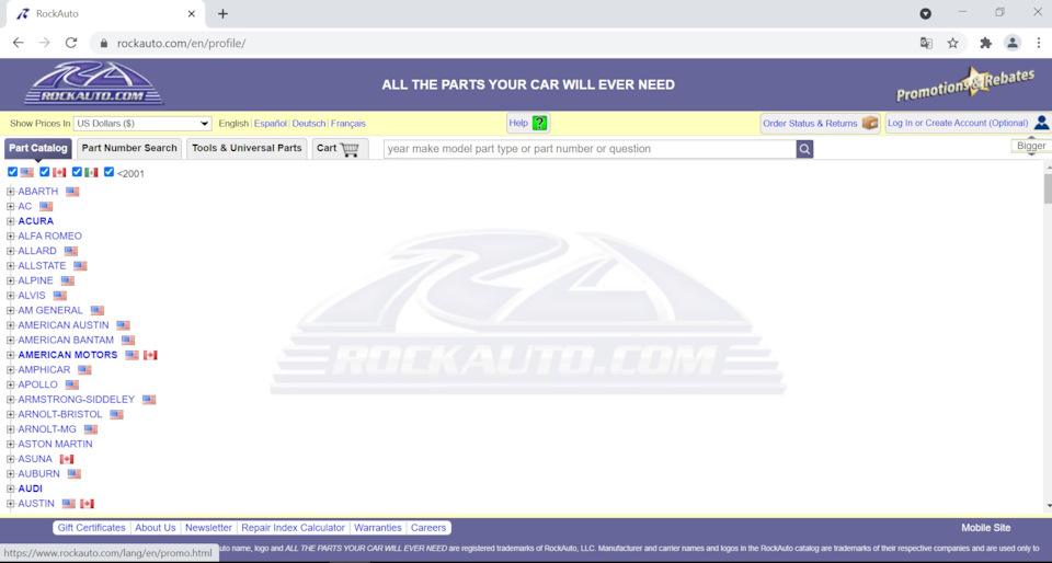 Купуємо на RockAuto (короткий посібник для початківців) 1