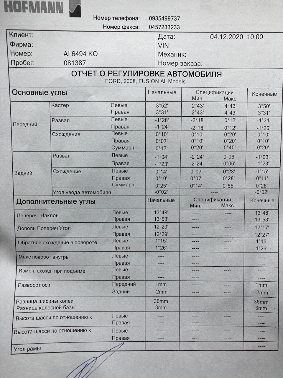 Кути установки коліс 04.12.2020 2